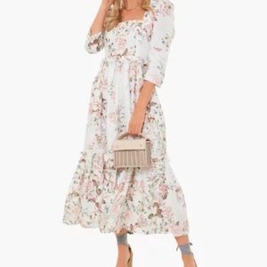 Cara Cara Blue Hill dress in Trellis Floral